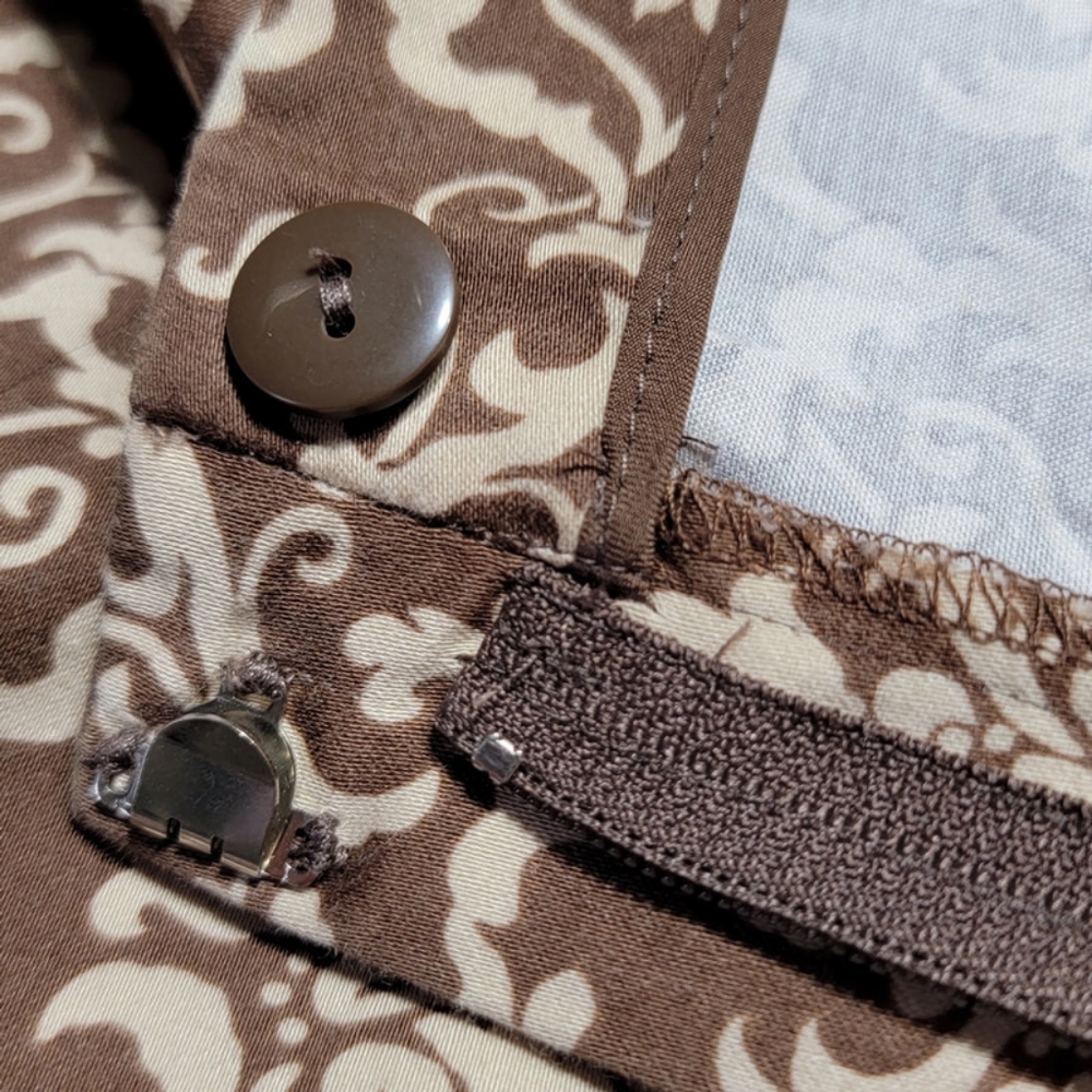 Talbots Womens Size 8 Brown And Tan Print Ankle Pleated Front Pants - Picture 4 of 7